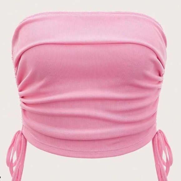 Pink Ruched Tube Top - Picture 1 of 2